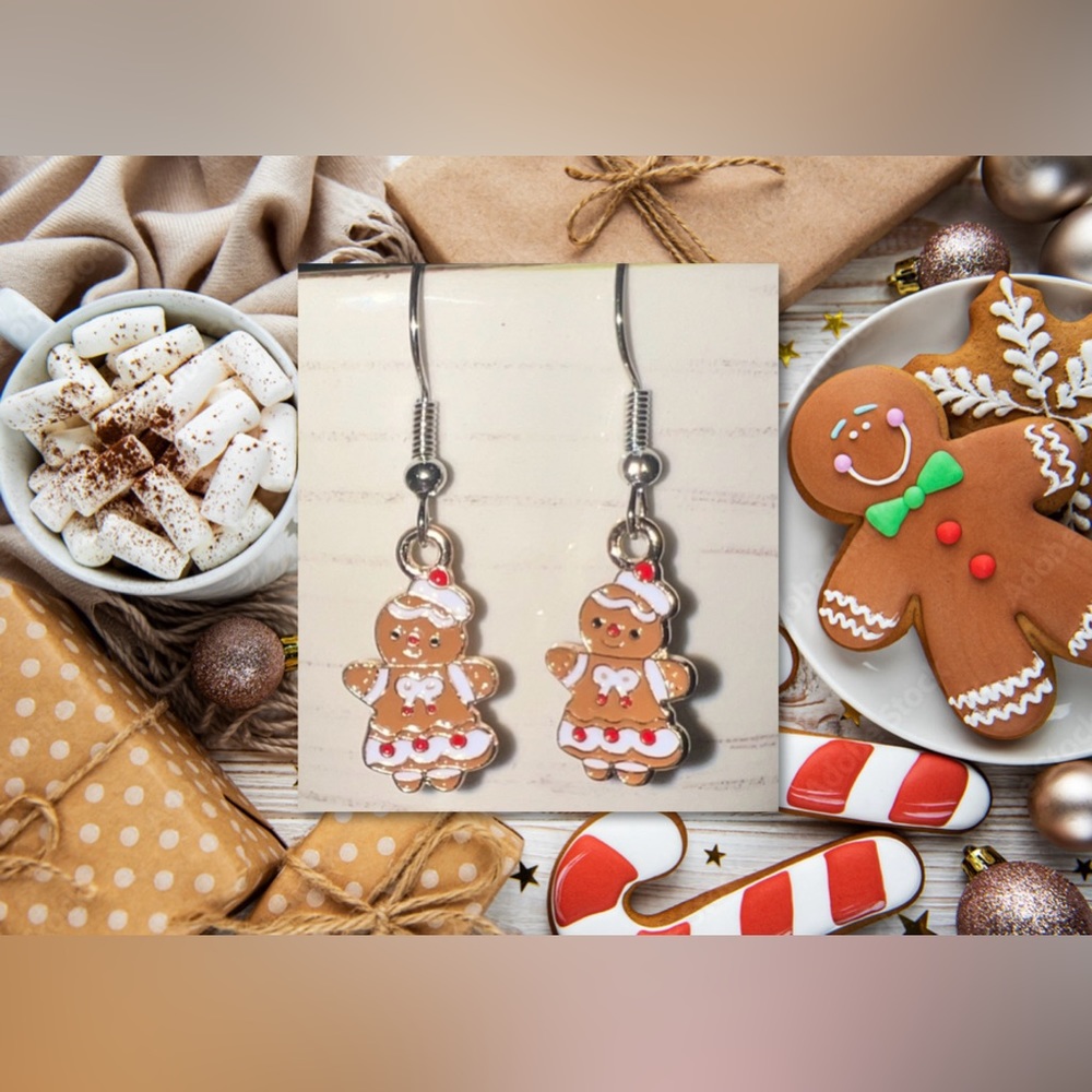 $2 GINGERBREAD EARRINGS. STAINLESS STEEL HOOKS. $2 WITH ANY $10 ORDER OR MORE